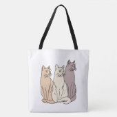 Katten zittend kijkend tote bag (Voorkant)