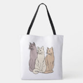 Katten zittend kijkend tote bag (Achterkant)