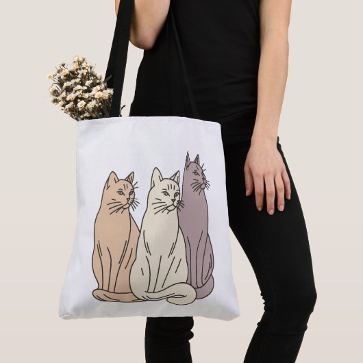Katten zittend kijkend tote bag (Dichtbij)