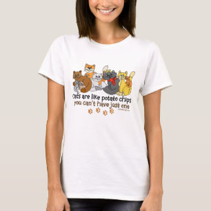 Katten zoals Humor met chips T-shirt