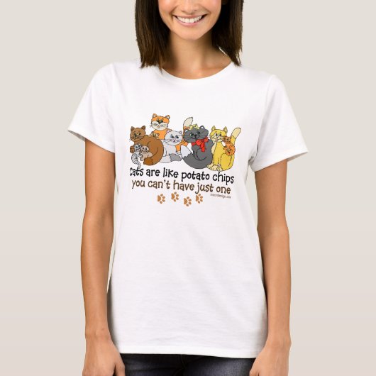 Katten zoals Humor met chips T-shirt (Voorkant)