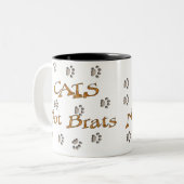 Katten zonder braat tweekleurige koffiemok (Voorkant links)