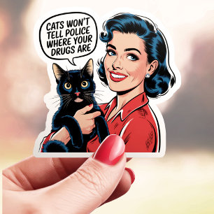 Katten Zullen Politie Niet Vrolijk Vertellen Sticker