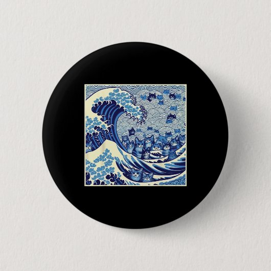 Katten zwaaien voor Kamala Funny Cat Lady Ronde Button 5,7 Cm (Voorkant)