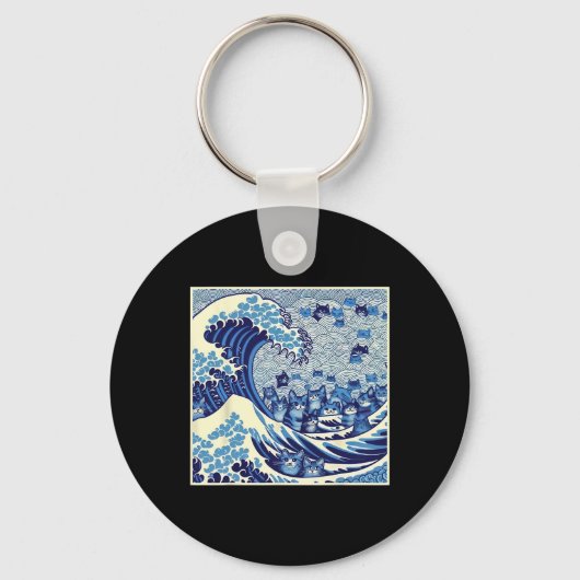 Katten zwaaien voor Kamala Funny Cat Lady Sleutelhanger (Voorkant)