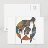 Katten - zwart en wit briefkaart (Voorkant / Achterkant)