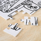 Katten zwart en wit, met handschrift geschreven mo legpuzzel (Zijkant)