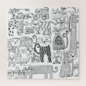 Katten zwart en wit, met handschrift geschreven mo legpuzzel (Verticaal)