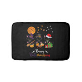 Katten Zwart Kat Halloween en Vrolijk Kerstfeest G Badmat (Voorkant)