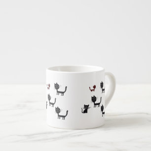 Katten zwart schattig katten tekenen Espresso Mok