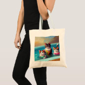 Katten zwemmen tote bag (Voorkant (product))