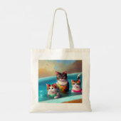 Katten zwemmen tote bag (Achterkant)