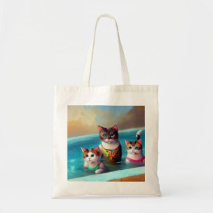 Katten zwemmen tote bag