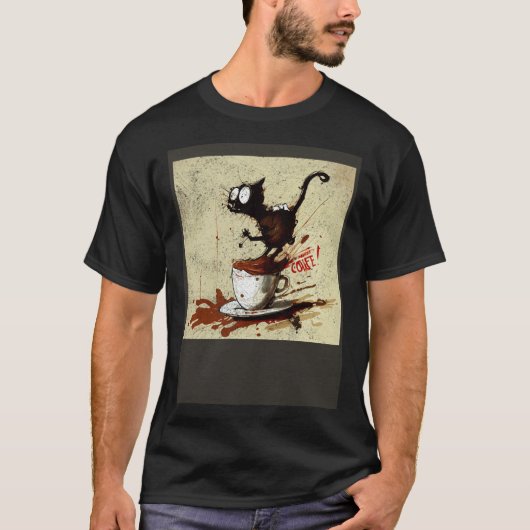 Kattenaanvalkoffie T-shirt (Voorkant)