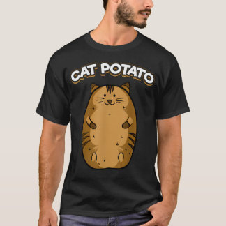 Kattenaardappel Grappige Cute Dikke Aardappel Kata T-shirt