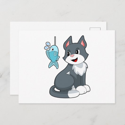 Kattenaas Vis Briefkaart (Voorkant / Achterkant)