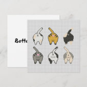 Kattenachterste kaart. De bodem is omhoog! Feestdagenkaart (Voorkant / Achterkant)