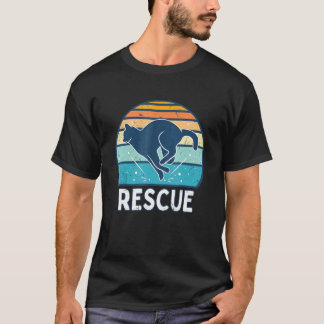 Kattenadoptie ontwerp vintage retro zonsondergang t-shirt