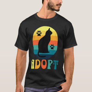 Kattenadoptie Vintage Retro Asiel Dier Adopt Mo T-shirt