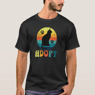 Kattenadoptie Vintage Retro Asiel Dier Adopt Mo T-shirt