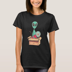 Kattenalien Kartonnen Ruimteschip Kosmonaut Kat T-shirt