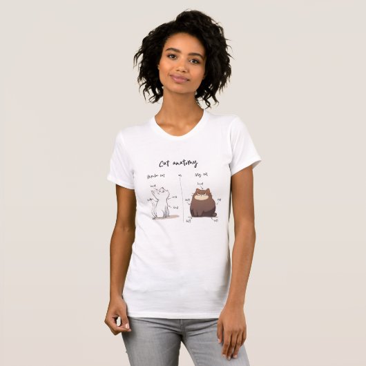 Kattenanatomie T-shirt (Voorkant volledig)