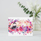 Kattenaquarelprentbriefkaart briefkaart (Staand voorkant)