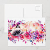 Kattenaquarelprentbriefkaart briefkaart (Voorkant / Achterkant)