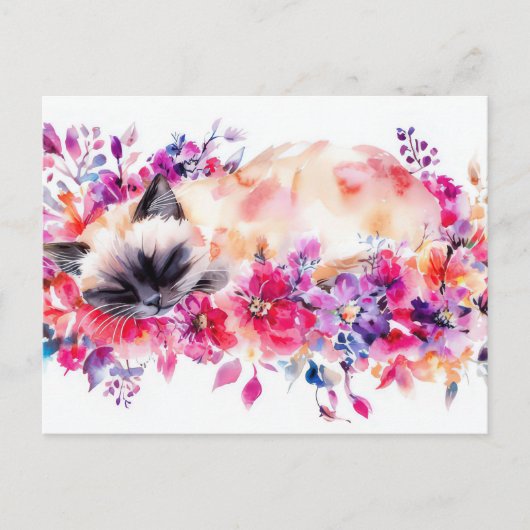 Kattenaquarelprentbriefkaart briefkaart (Voorkant)