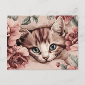 Kattenaquarelprentbriefkaart briefkaart