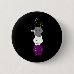 Kattenaseksuele pride Cute Ace Vlag Dierlijke Pet Ronde Button 5,7 Cm