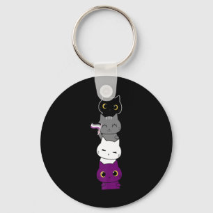 Kattenaseksuele pride Cute Ace Vlag Dierlijke Pet  Sleutelhanger