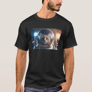 Kattenastronaut diep in de kosmos t-shirt