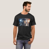 Kattenastronaut diep in de kosmos t-shirt (Voorkant volledig)