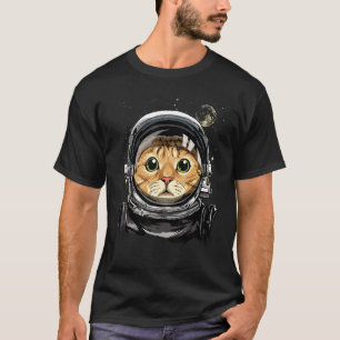 Kattenastronaut Dier Ruimte Gezicht Sterrenstelsel T-shirt