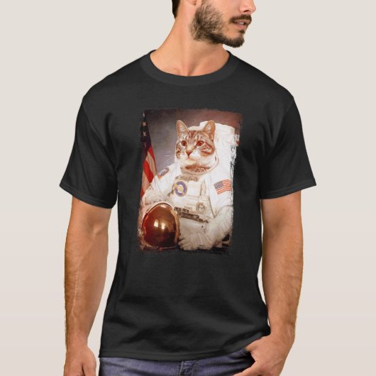 Kattenastronaut Maan Ruimtemissie Dier Astronaut T-shirt (Voorkant)