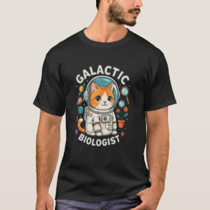 Kattenastronaut Ruimte Bioloog T-shirt