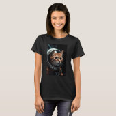 Kattenastronaut ruimtehuisdier t-shirt (Voorkant volledig)