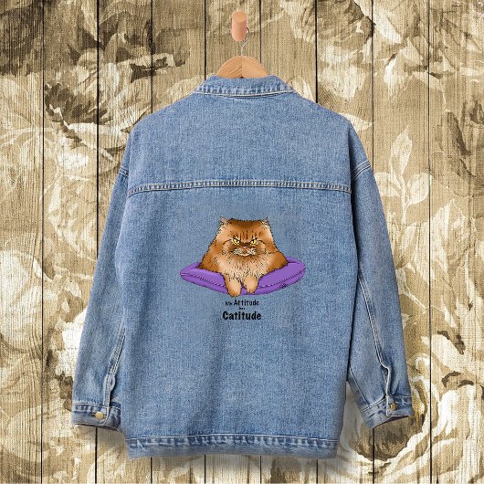 Kattenattitude grappig denim jacket