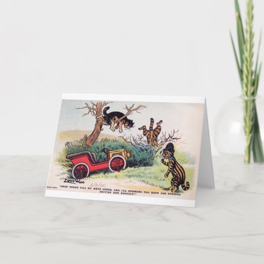 Kattenauto-ongeluk, Louis Wain Kaart (Voorkant)