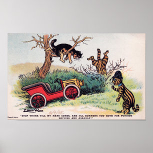 Kattenauto-ongeluk, Louis Wain Poster