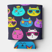 Kattenbadges, pop kunst textiel blikjeskoeler (Achterkant)