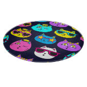 Kattenbadges, pop kunst textiel snijplank (Hoek)