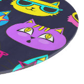 Kattenbadges, pop kunst textiel snijplank (Hoek)