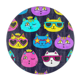 Kattenbadges, pop kunst textiel snijplank