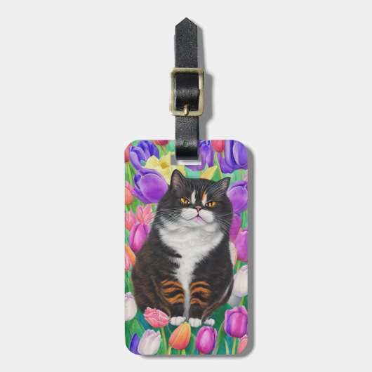 Kattenbagage label bagagelabel (Voorkant verticaal)