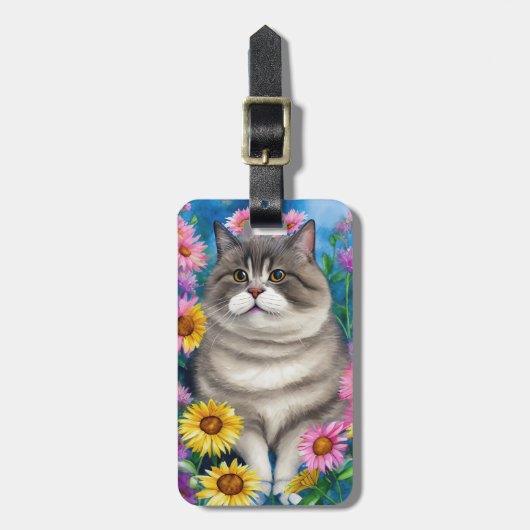 Kattenbagage label bagagelabel (Voorkant verticaal)