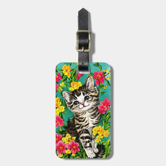 Kattenbagage label bagagelabel (Voorkant verticaal)