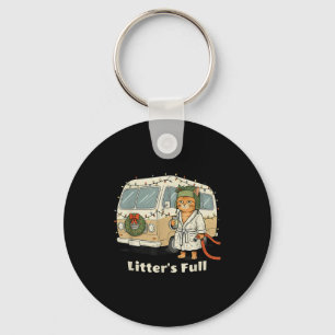 Kattenbak Vol Kerstkat, Grappige Kerstkat Sleutelhanger