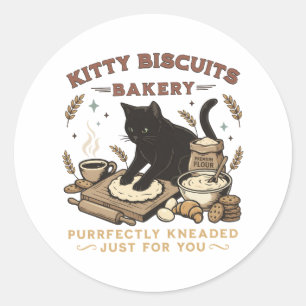 Kattenbakkerij Purrfectly Gekneed Kattenkoffie Ronde Sticker